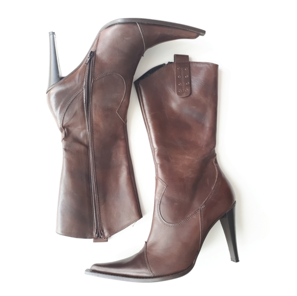 Joy Wendel | NWOT Pointy-toed Western-inspired Boots - Picture 1 of 13